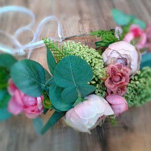Boho Floral Wedding Flower Crown Bridesmaid Bridal Tiara Elven Fairy